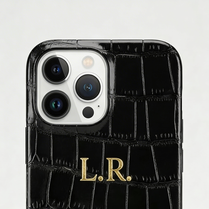 Obsidian Personalized Crocodile Leather iPhone Case