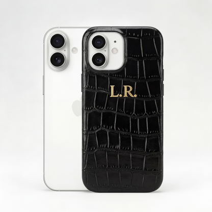 Obsidian Personalized Crocodile Leather iPhone Case