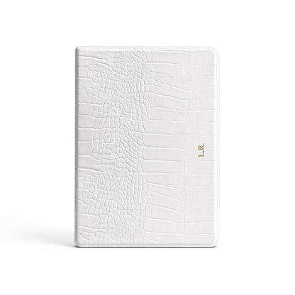 Crème Personalized Crocodile Leather iPad Case and Stand