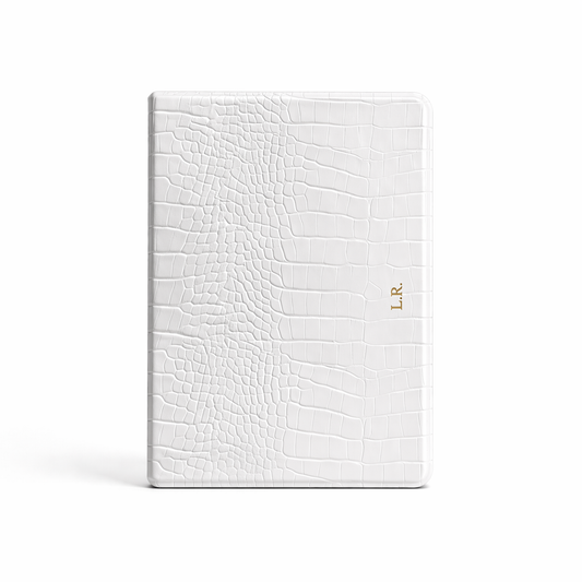 Crème Personalized Crocodile Leather iPad Case and Stand