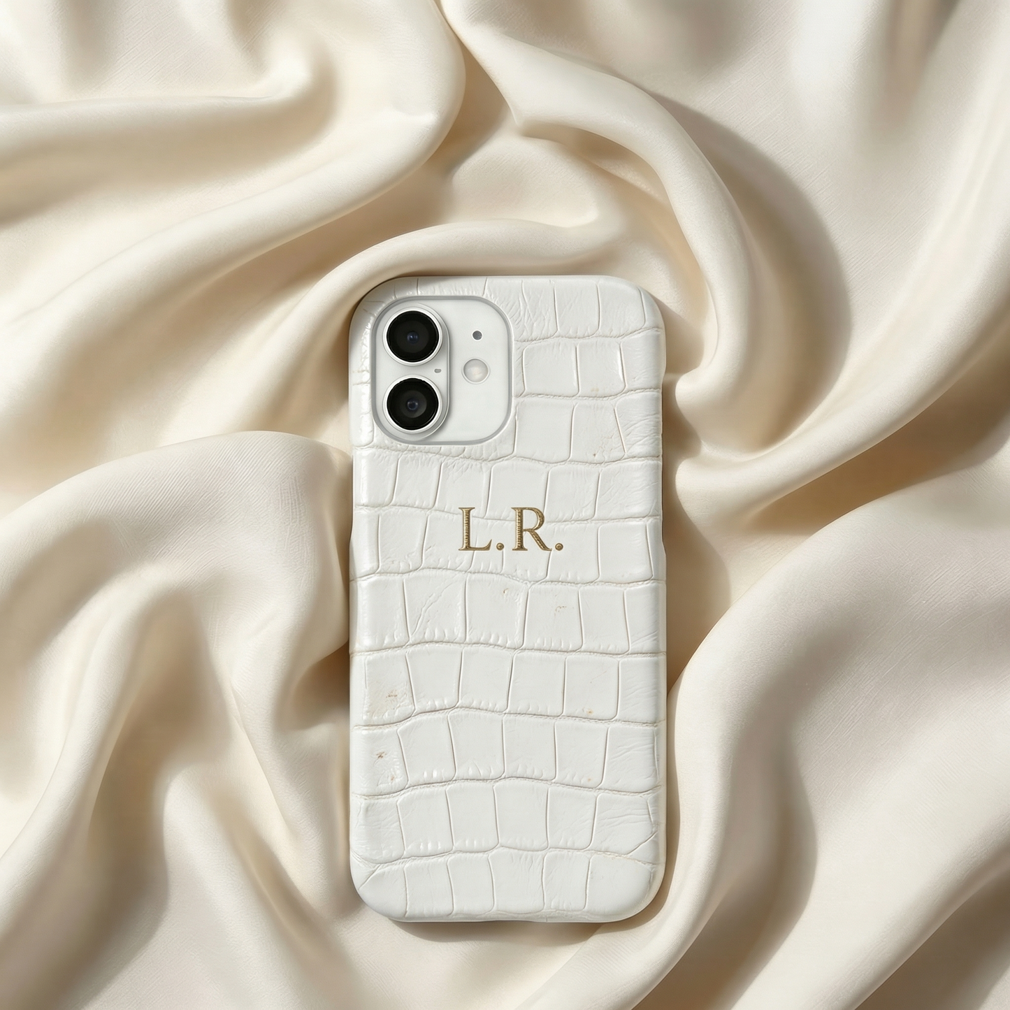 Crème Personalized Crocodile Leather iPhone Case
