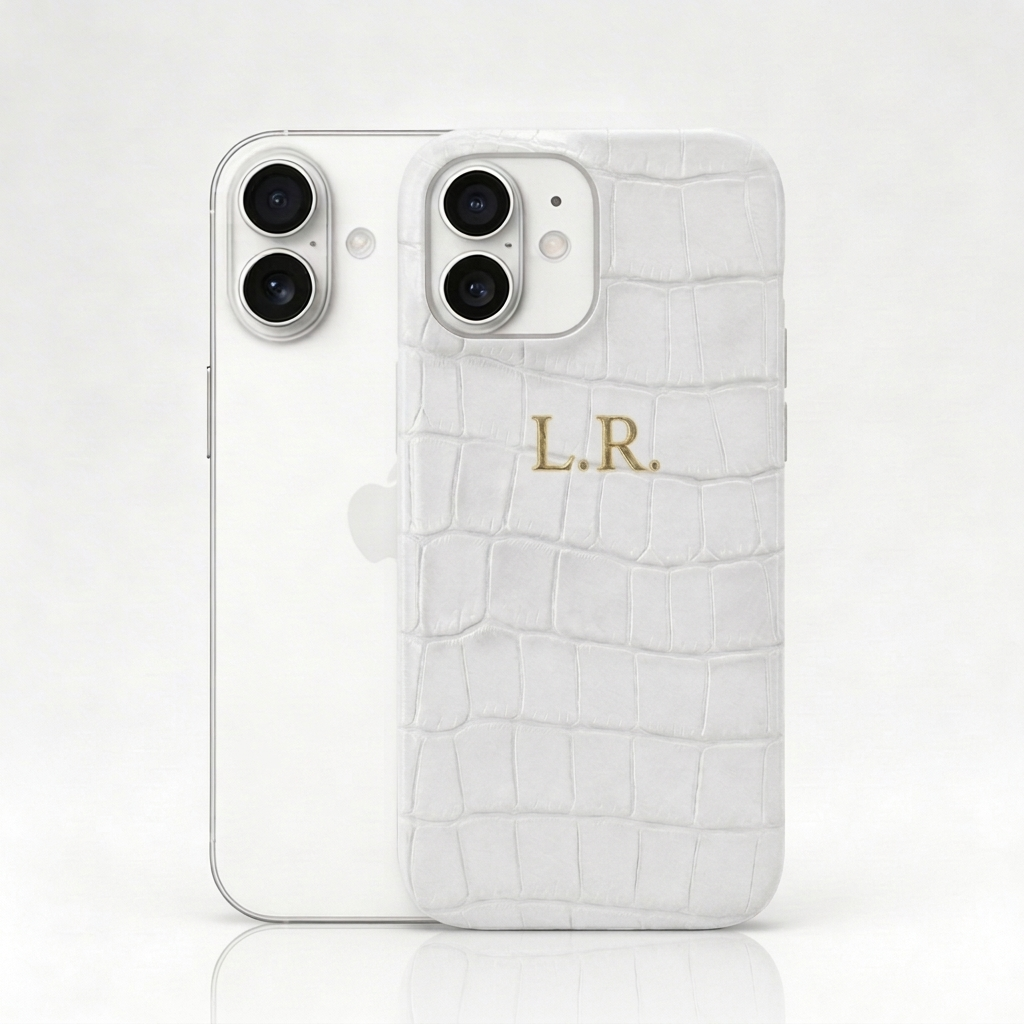 Crème Personalized Crocodile Leather iPhone Case