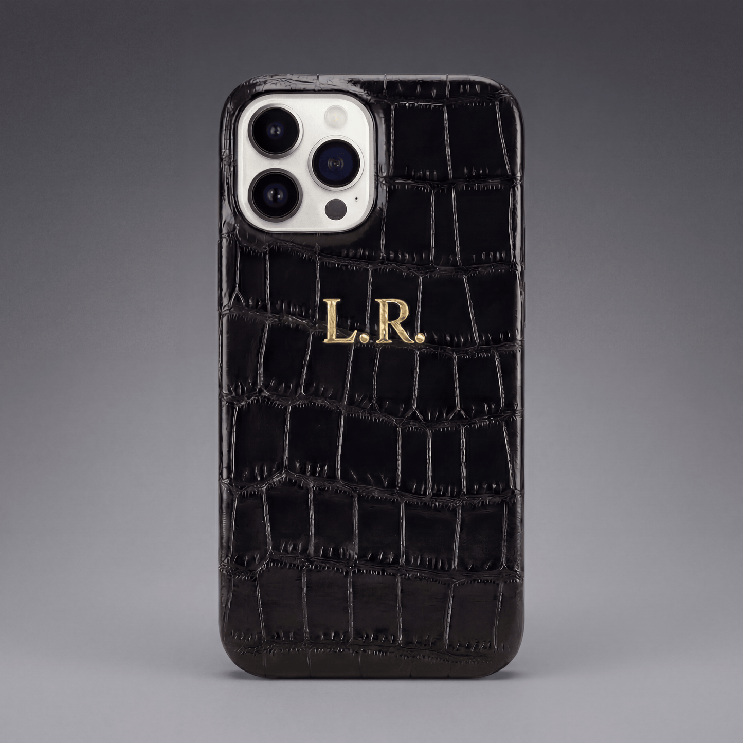 Obsidian Personalized Crocodile Leather iPhone Case