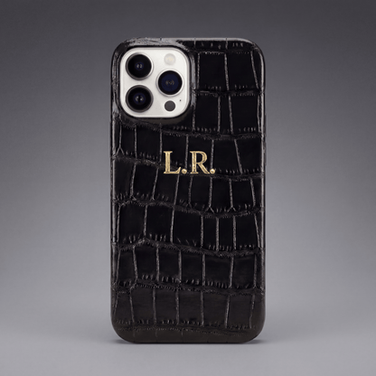 Obsidian Personalized Crocodile Leather iPhone Case