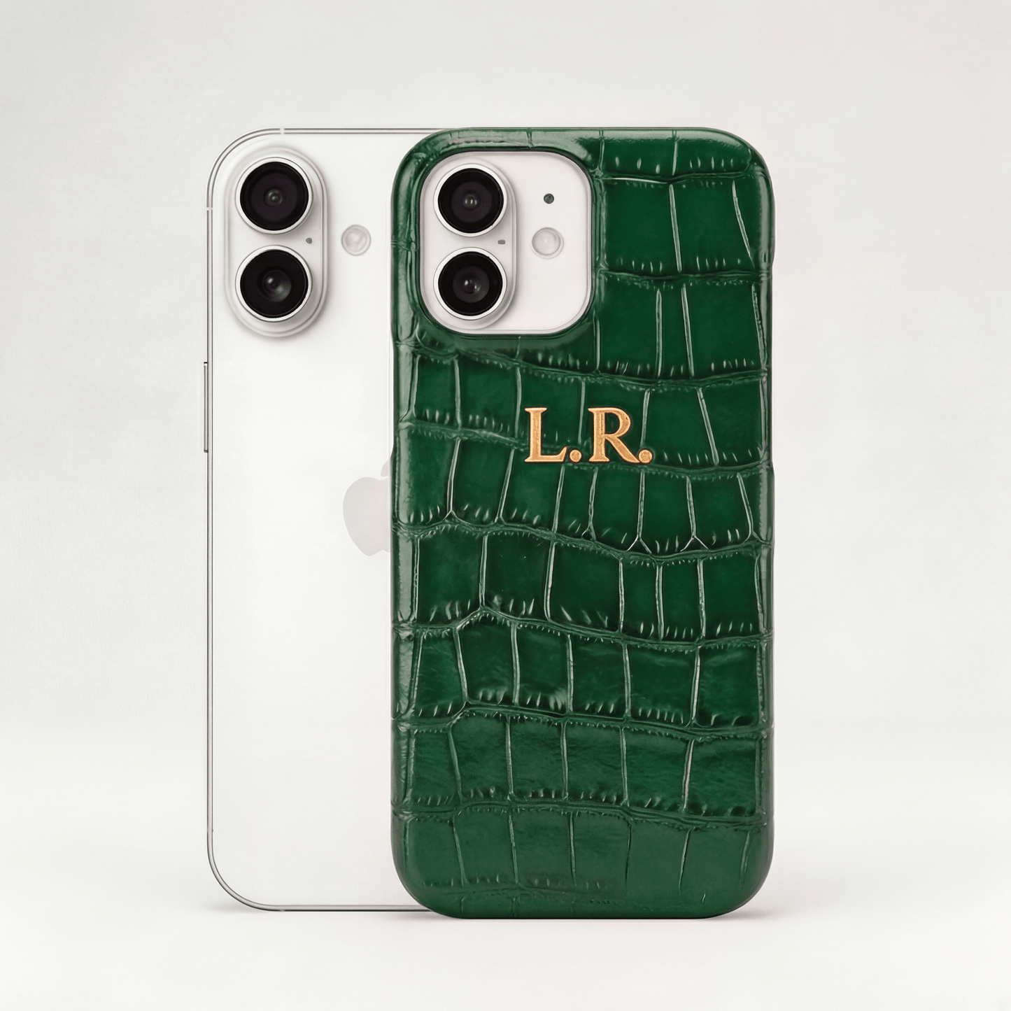 Pine Personalized Crocodile Leather iPhone Case