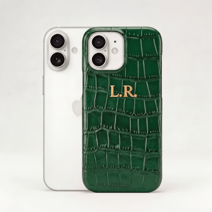 Pine Personalized Crocodile Leather iPhone Case