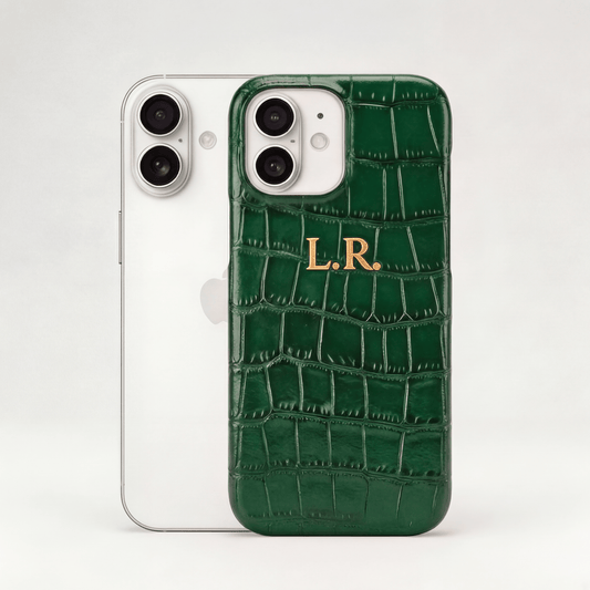 Pine Personalized Crocodile Leather iPhone Case