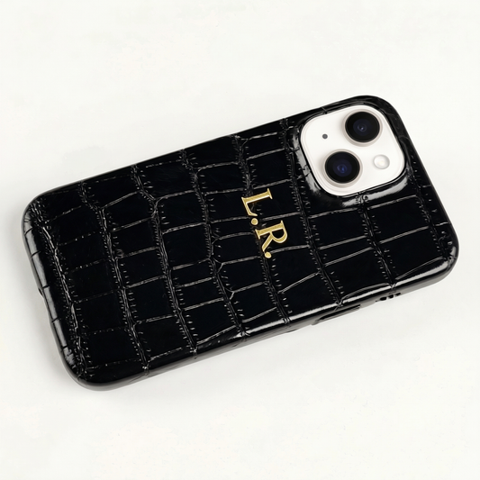 Obsidian Personalized Crocodile Leather iPhone Case