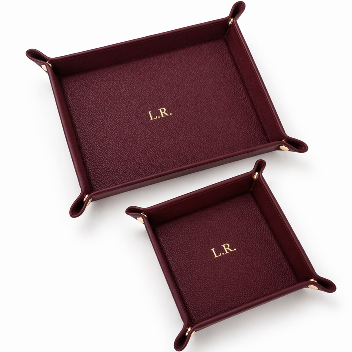 Crimson Personalized Pebble Texture Leather Organizer