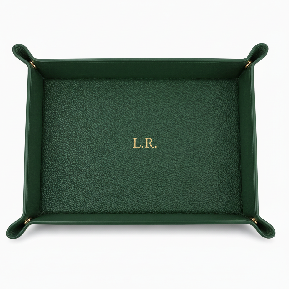 Pine Personalized Pebble Texture Leather Organizer