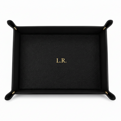 Obsidian Personalized Pebble Texture Leather Organizer