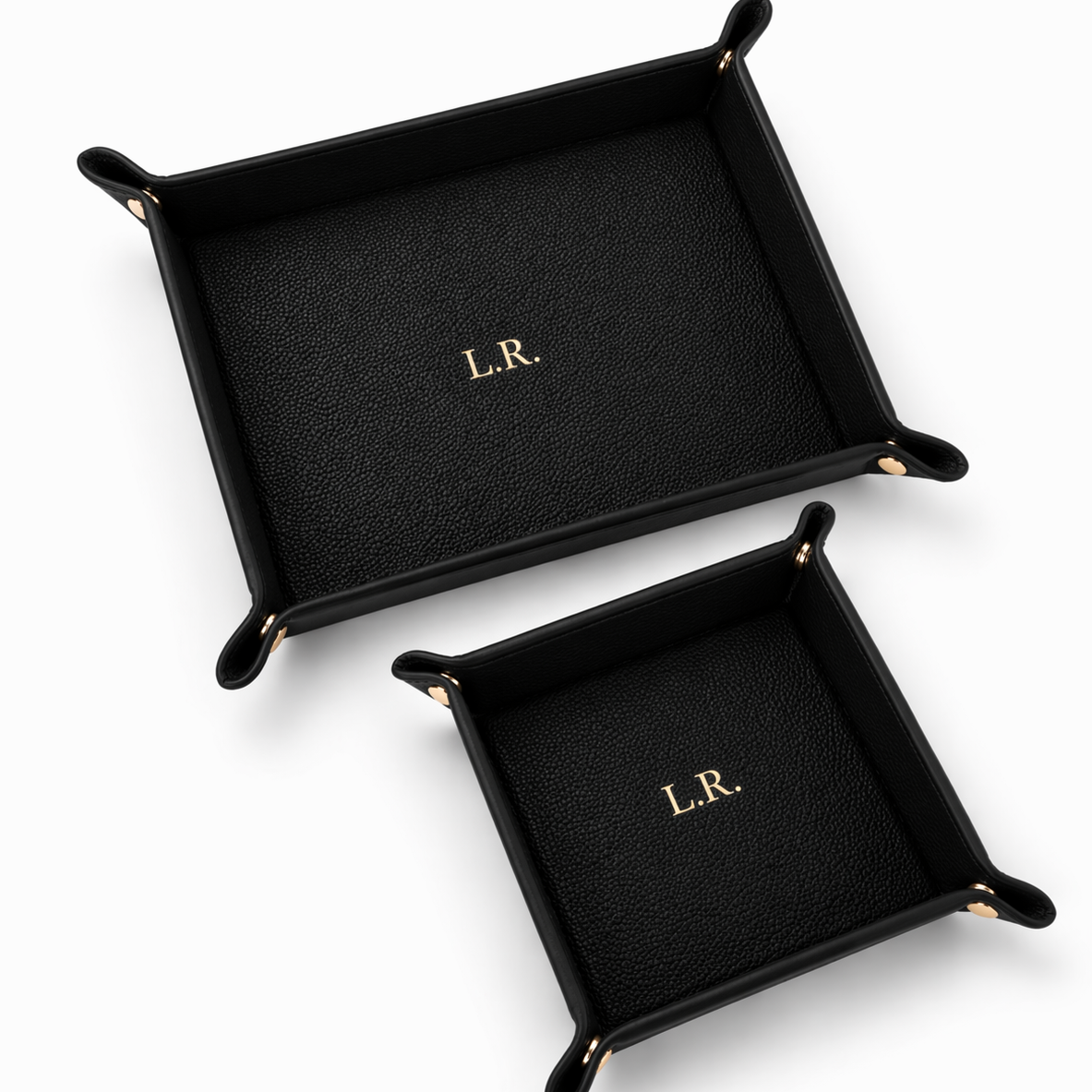 Obsidian Personalized Pebble Texture Leather Organizer