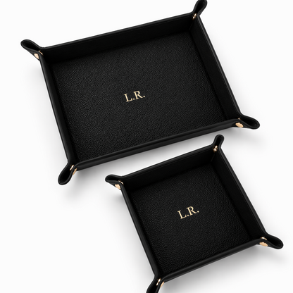 Obsidian Personalized Pebble Texture Leather Organizer