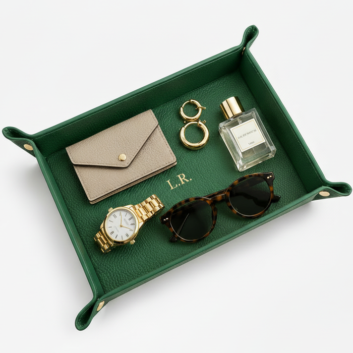 Pine Personalized Pebble Texture Leather Organizer