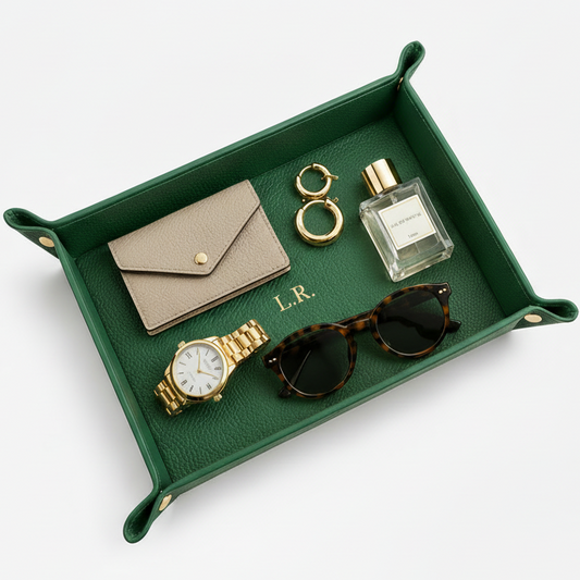 Pine Personalized Pebble Texture Leather Organizer