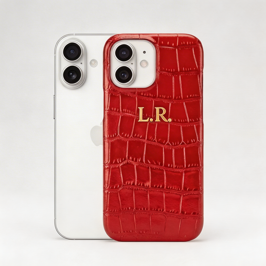 Crimson Personalized Crocodile Leather iPhone Case