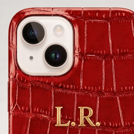 Crimson Personalized Crocodile Leather iPhone Case