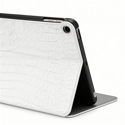 Crème Personalized Crocodile Leather iPad Case and Stand