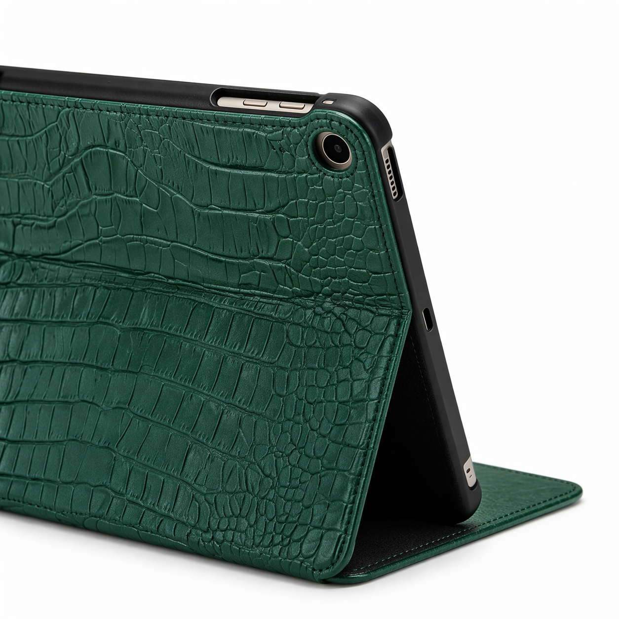 Pine Personalized Crocodile Leather iPad Case and Stand