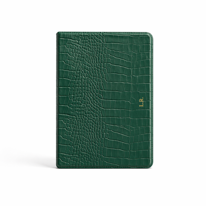 Pine Personalized Crocodile Leather iPad Case and Stand