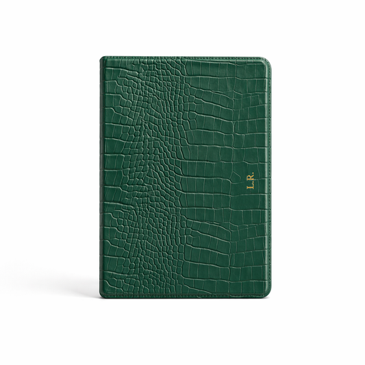 Pine Personalized Crocodile Leather iPad Case and Stand