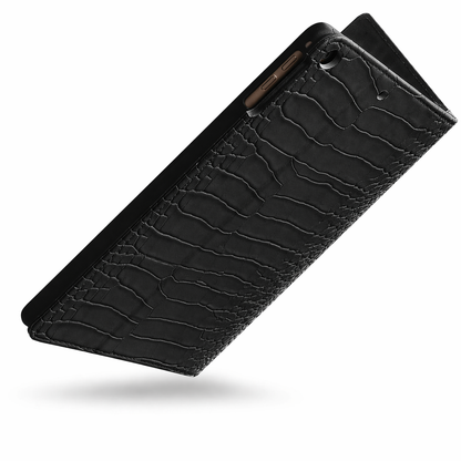 Obsidian Personalized Crocodile Leather iPad Case and Stand