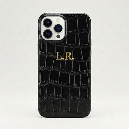 Obsidian Personalized Crocodile Leather iPhone Case