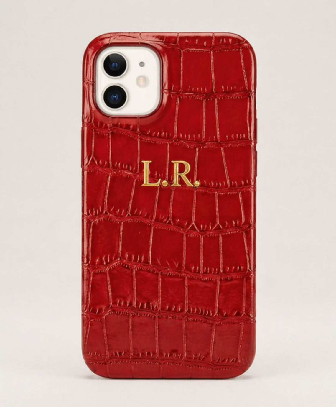 Crimson Personalized Crocodile Leather iPhone Case