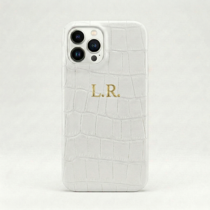 Crème Personalized Crocodile Leather iPhone Case