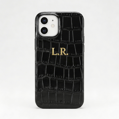 Obsidian Personalized Crocodile Leather iPhone Case