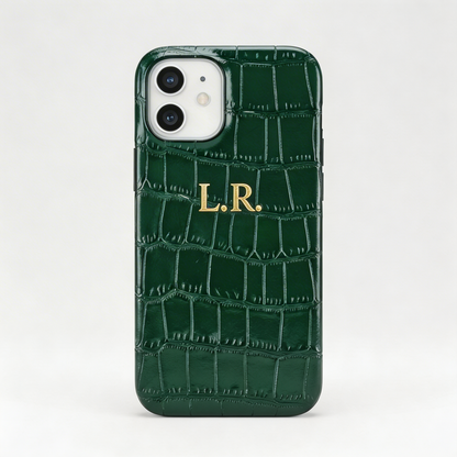 Pine Personalized Crocodile Leather iPhone Case