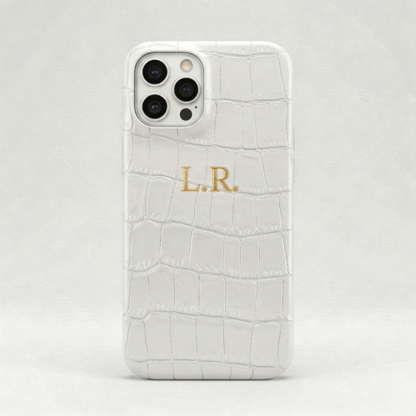 Crème Personalized Crocodile Leather iPhone Case