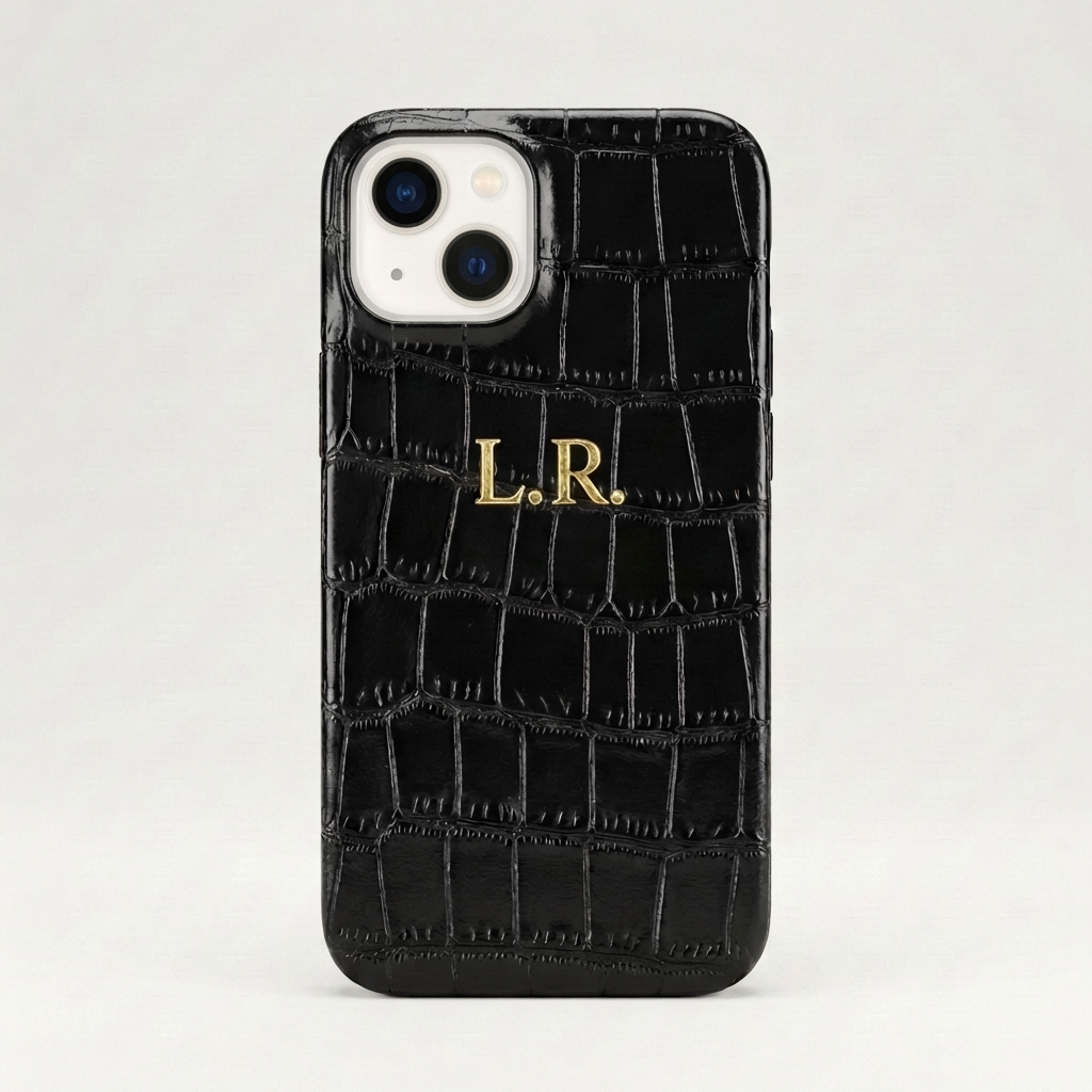 Obsidian Personalized Crocodile Leather iPhone Case
