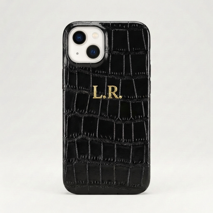 Obsidian Personalized Crocodile Leather iPhone Case