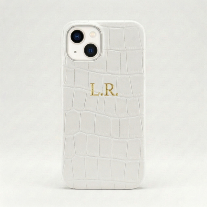 Crème Personalized Crocodile Leather iPhone Case