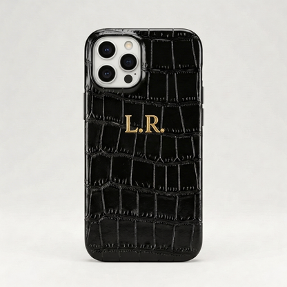 Obsidian Personalized Crocodile Leather iPhone Case