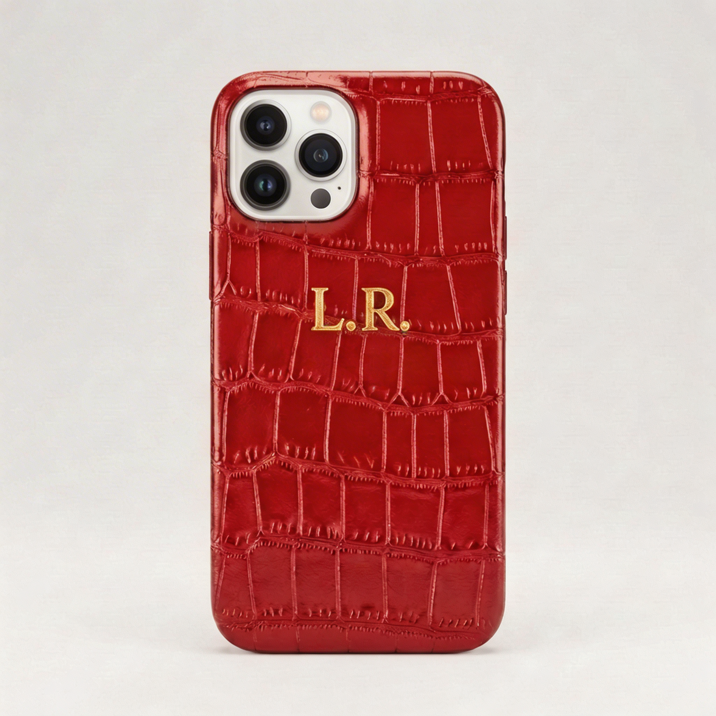 Crimson Personalized Crocodile Leather iPhone Case