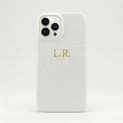 Crème Personalized Crocodile Leather iPhone Case