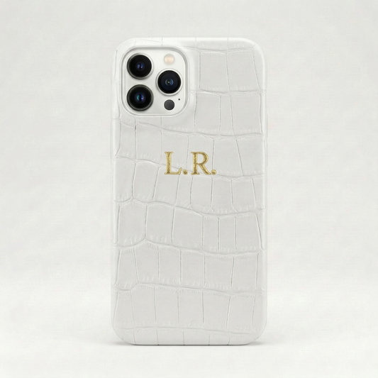 Crème Personalized Crocodile Leather iPhone Case