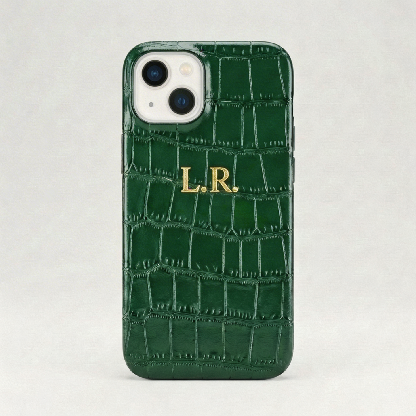 Pine Personalized Crocodile Leather iPhone Case
