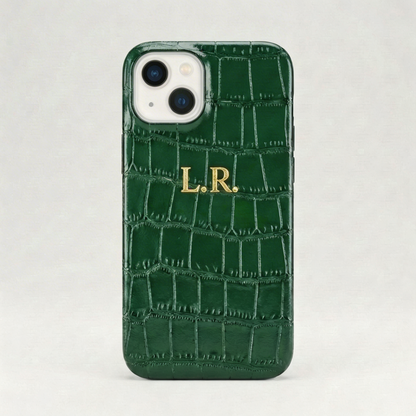 Pine Personalized Crocodile Leather iPhone Case