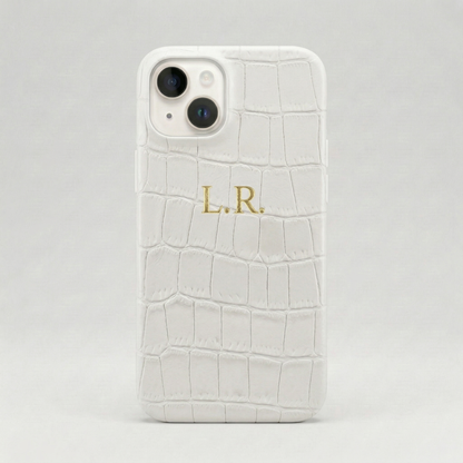 Crème Personalized Crocodile Leather iPhone Case