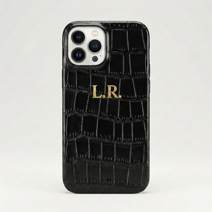 Obsidian Personalized Crocodile Leather iPhone Case