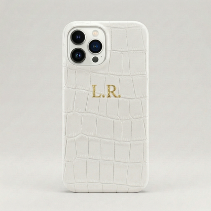 Crème Personalized Crocodile Leather iPhone Case