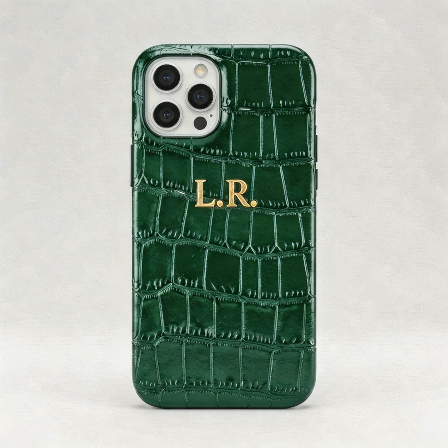 Pine Personalized Crocodile Leather iPhone Case
