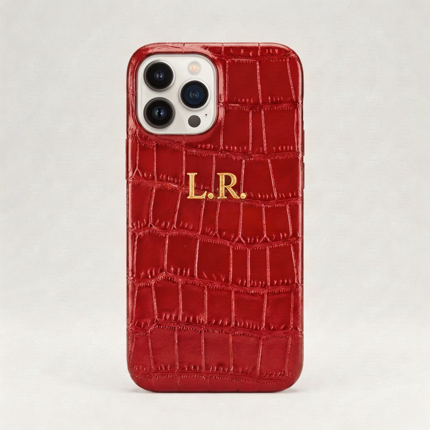 Crimson Personalized Crocodile Leather iPhone Case