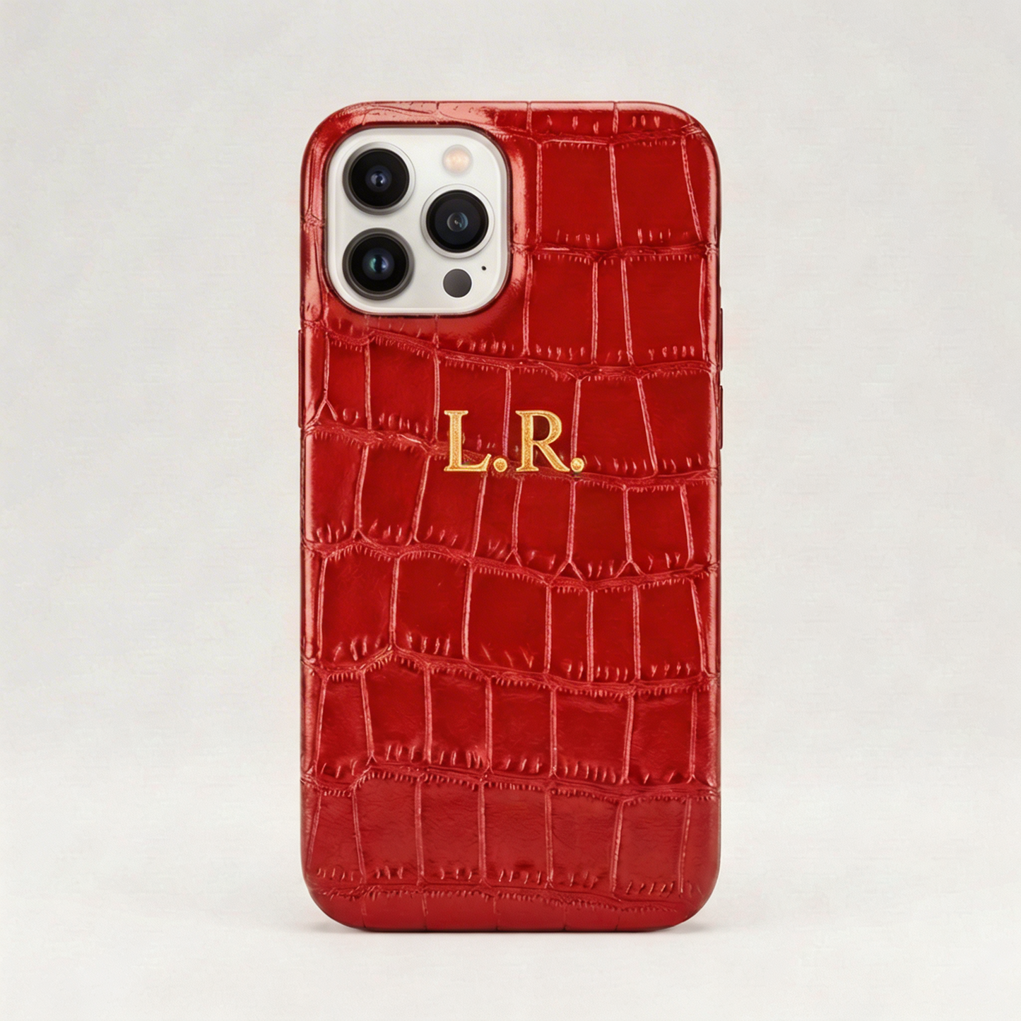 Crimson Personalized Crocodile Leather iPhone Case