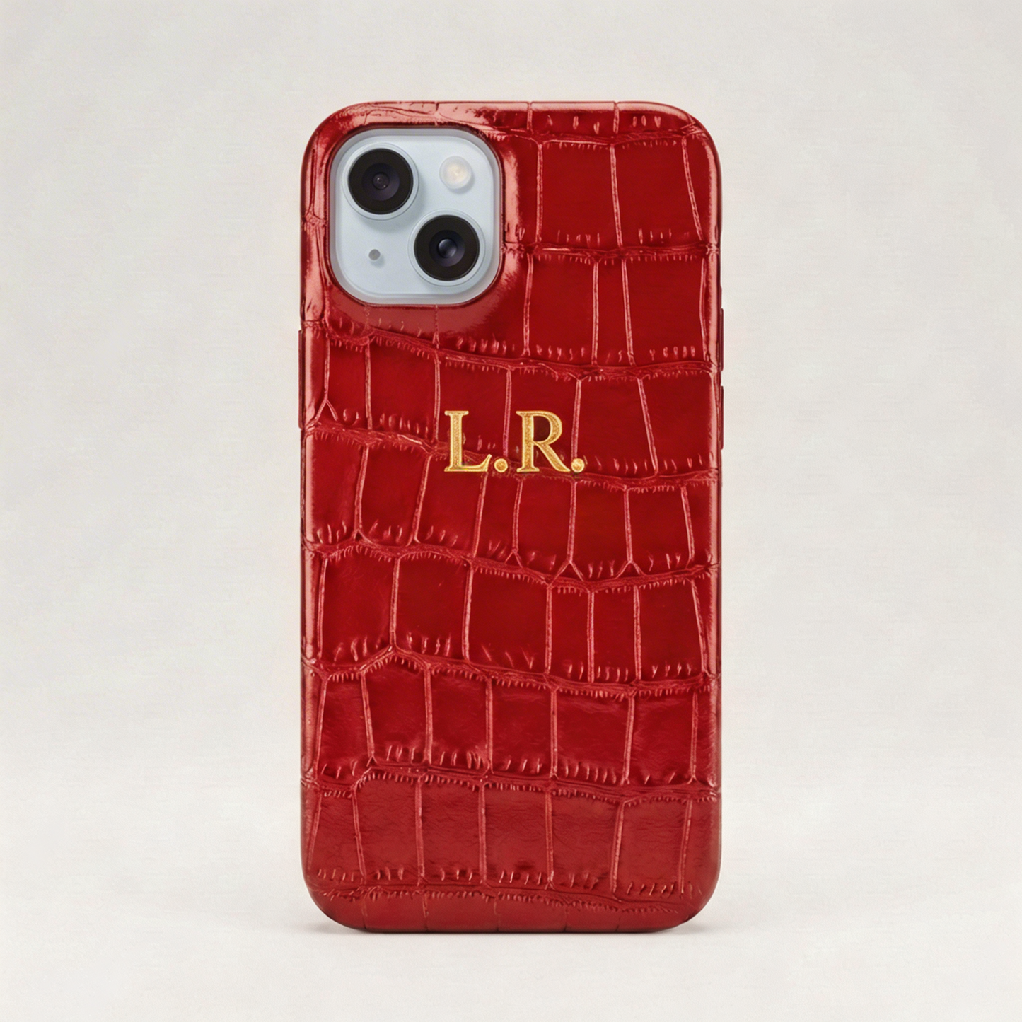 Crimson Personalized Crocodile Leather iPhone Case