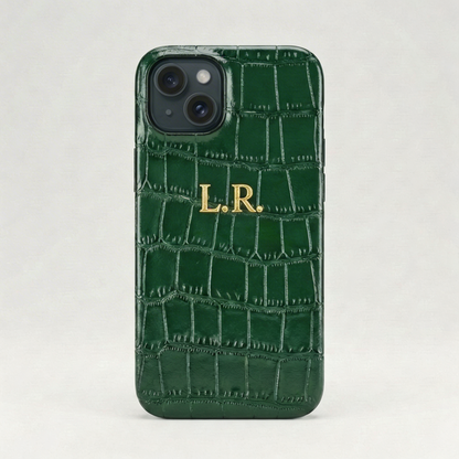 Pine Personalized Crocodile Leather iPhone Case