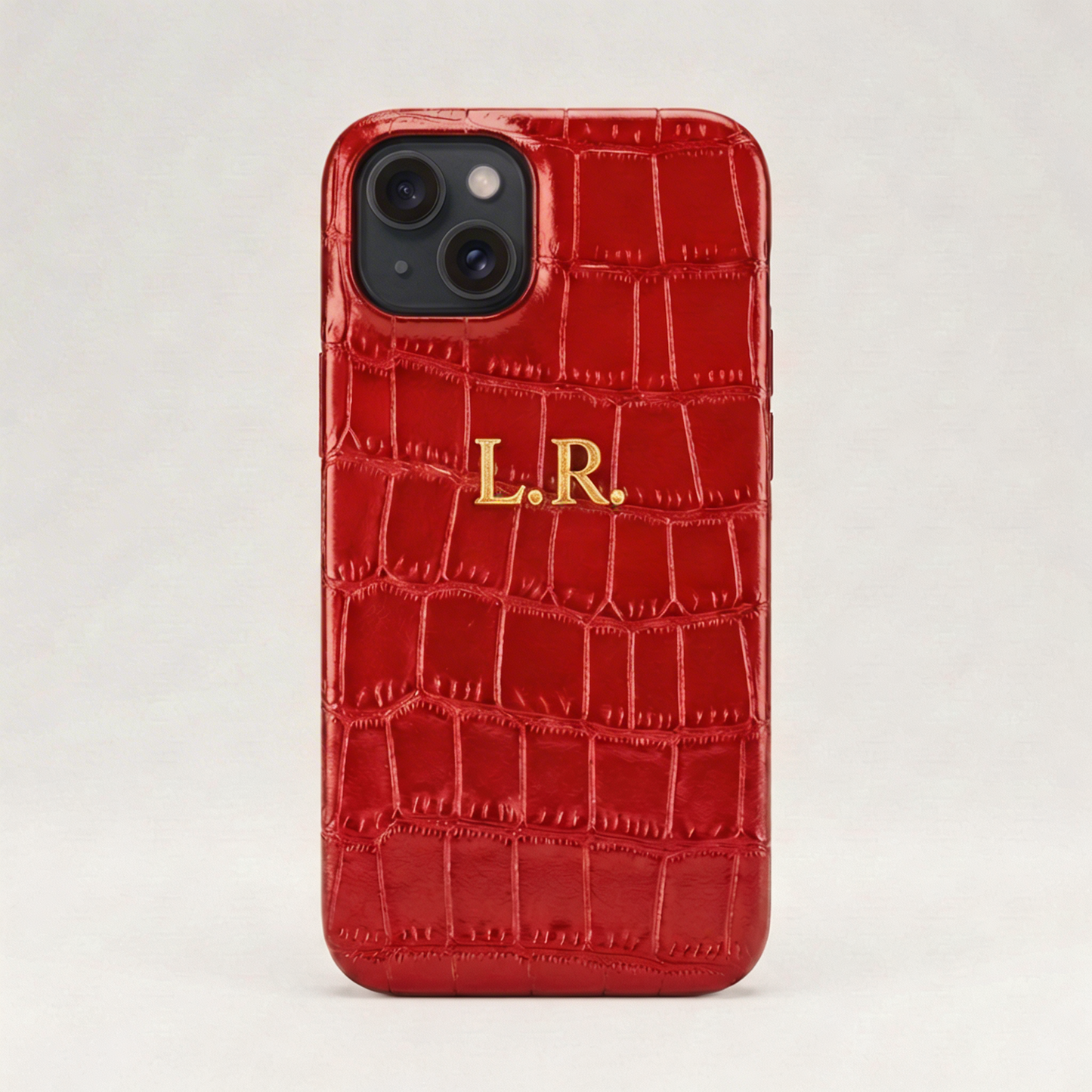 Crimson Personalized Crocodile Leather iPhone Case